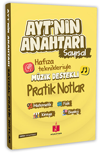 Anahtar Kitap 2026 Ayt'nin Anahtarı Sayısal Tek Kitap Hafıza Teknikleriyle Müzik Destekli Pratik Notlar