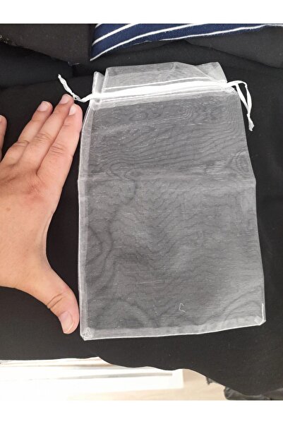 yörük tuhafiye Şeffaf Organze Tül Kese ,100 Adet (15X24 CM) , Çeyiz , Dügün Havlu, Yasin, ( Bohça Tül Kesesi 25 )