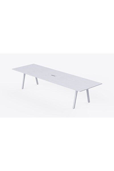 Mahmayi Bentuk 139-24 6 Seater Conference Meeting Table - Modern Office Furniture-(White)