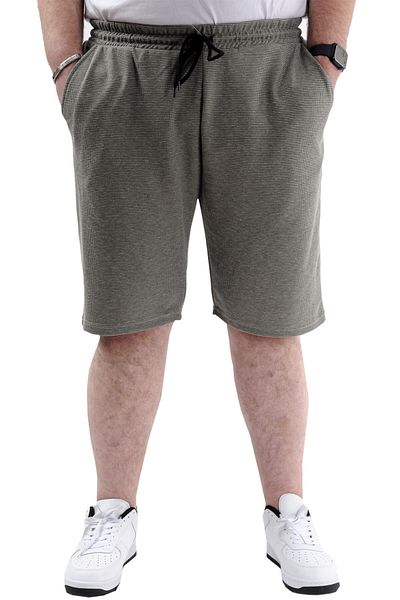 ModeXL Men's Large Size Shorts with Pockets - Mode XL WAFFLE 23498 Khaki