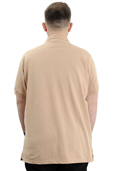 ModeXL Ανδρικό μπλουζάκι με γιακά πόλο σε μπεζ χρώμα XL - U24328