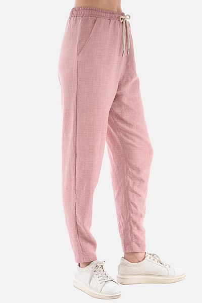 CEDY DENIM Women's Summer Synthetic Linen High Waist Elastic Skinny Leg Mom Pants C611