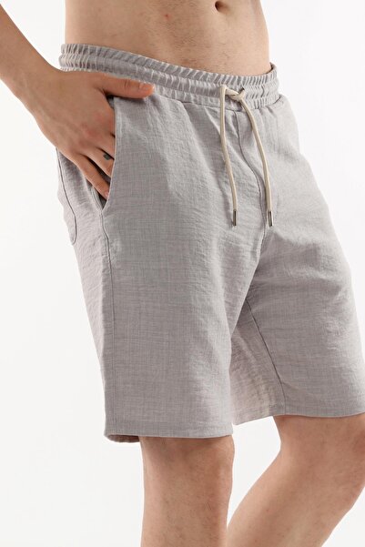 CEDY DENIM Men's Summer Synthetic Linen High Waist Elastic, Loose Fit Shorts C348