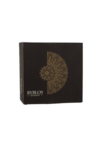 Byblos Turkish glass dates and sweets bowl with decoration size 27 cm in diameter and 5 cm in depth