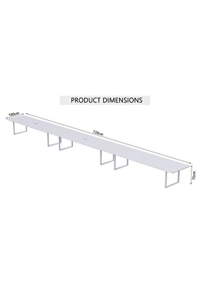 Mahmayi Vorm 136-72 Modern Conference-Meeting Table for Office, Home-(18 Seater, White)
