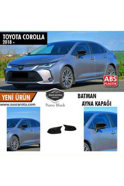 caralp Toyota Corolla 2018 Sonrası E210 Batman Yarasa Ayna Kapağı Piano Black...