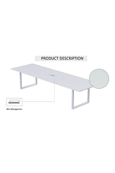 Mahmayi Vorm 136-24 Modern Conference-Meeting Table for Office, Home-(6 Seater, White)