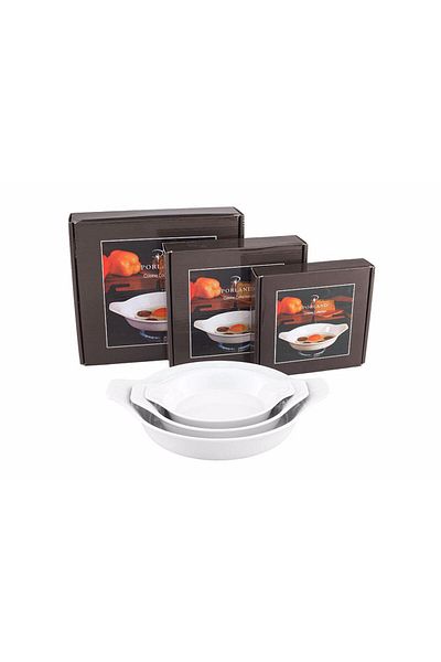 Porland Porcelain White Sauna Set 21cm - 17cm - 14cm