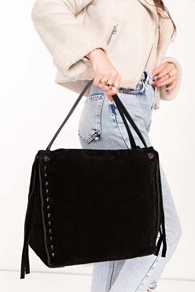 Gondol Kadın Hakiki Deri Süet Omuz Çanta Ysm.1953