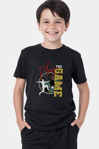 panios kids Tricou cu mânecă scurtă și gât rotund pentru băieți cu imprimeu P...