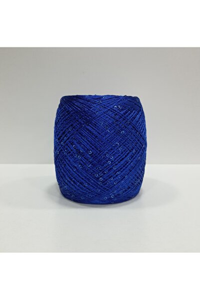 İPLİKOUTLET Saks Mavi Üzeri Mavi Pullu İp 200 Gram