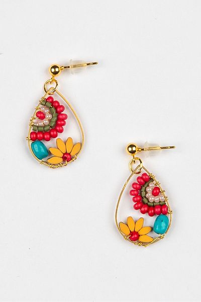 Lila Rosa Ethnic Authentic Design Earrings