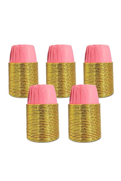 KAFEM Muffin Kek Kapsülü Pembe-Altın 25li X 5 Paket - K24