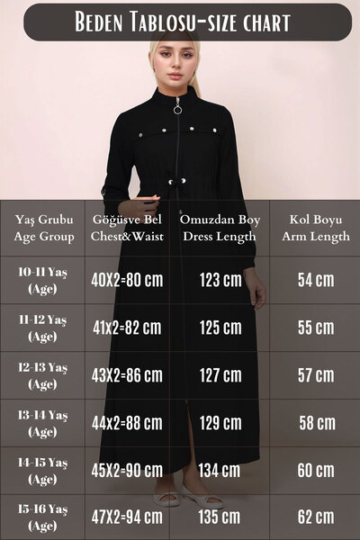 Asortik Kids Children's Cap Ferace - Crystal Crepe Fabric Suitable for Long Hijab, Fashionable and Comfortable Model