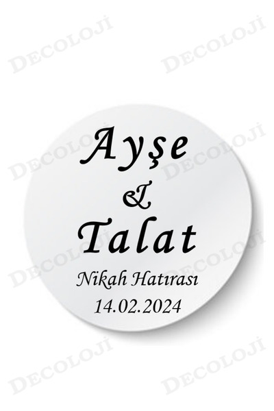 Decoloji Söz, Nişan, Kına, Mevlüt, Sünnet, Okul, Nikah Şekeri Isim Etiketi, Beyaz Yapışkanlı Kağıt, 40 Adet