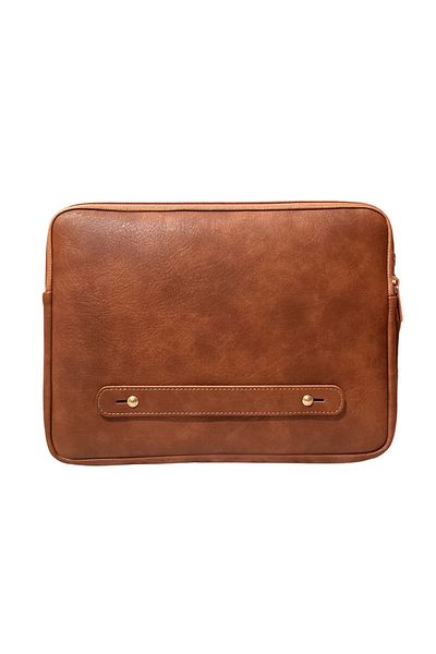worken 11 -11.5 Inch Tablet Case, Ipad, Galaxy, Lenovo, Huawei, Compatible 31.5X23X2 cm Vegan Leather Wrap Brown