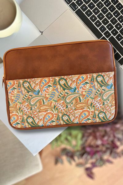 worken 11 -11.5 Inch Tablet Case, Ipad, Galaxy, Lenovo, Huawei, Compatible 31.5X23X2 cm Vegan Leather Wrap Brown