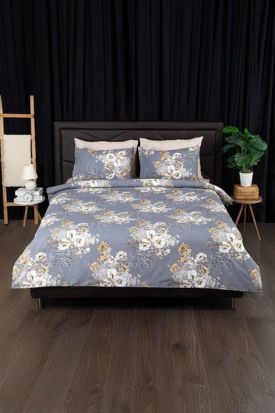 FAVORA Siena Anthracite Double Elastic Duvet Cover