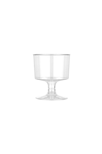 TT Tahtakale Toptancıları Standing Shot Glass Small Plastic Goblet 50 ml (6 Pieces) Transparent