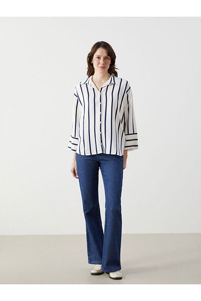 LC Waikiki Cămașă de damă oversize cu dungi - S5K572Z8