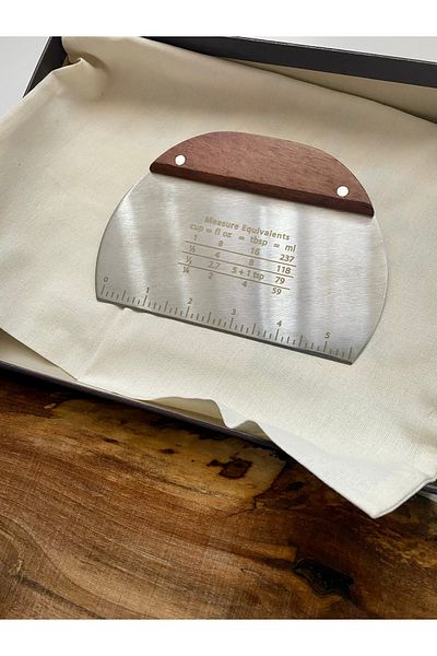 Elante Steel Stainless Luxury Dough Cutting Apparatus - Steel Scraping Apparatus - Pastry and Cake Shaping Spatula