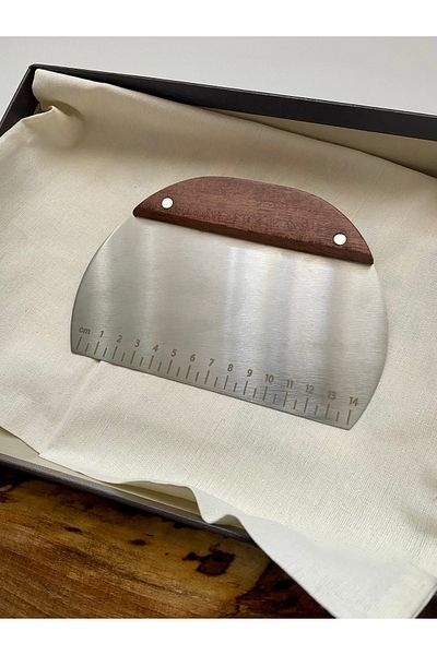 Elante Steel Stainless Luxury Dough Cutting Apparatus - Steel Scraping Apparatus - Pastry and Cake Shaping Spatula