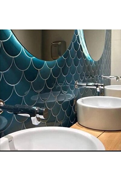 Armada Çini 17x17 Cm Turkuaz Balık Pulu Seramik