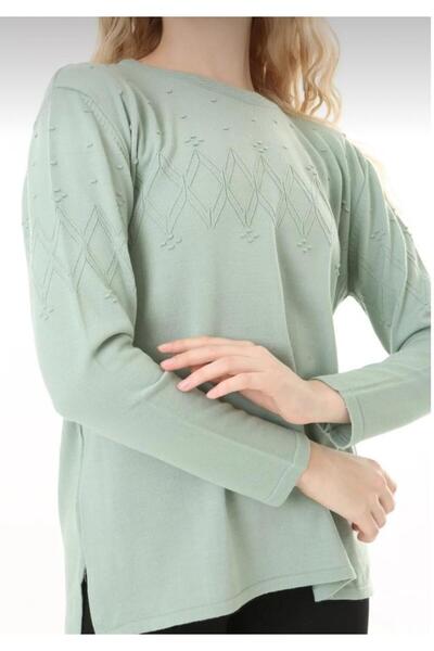 MaviMoure Women's Crew Neck Patterned Knitwear Sweater