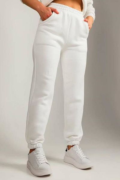 FUNSTYLE Pantaloni de sport supradimensionați cu picior din cauciuc alb pentru femei