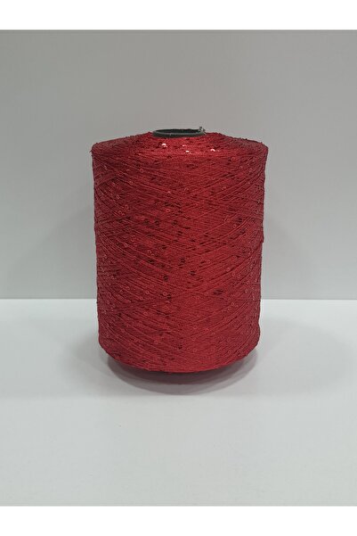 İPLİKOUTLET Koyu Kırmızı Üzeri Kırmızı Pullu İp 200 Gram