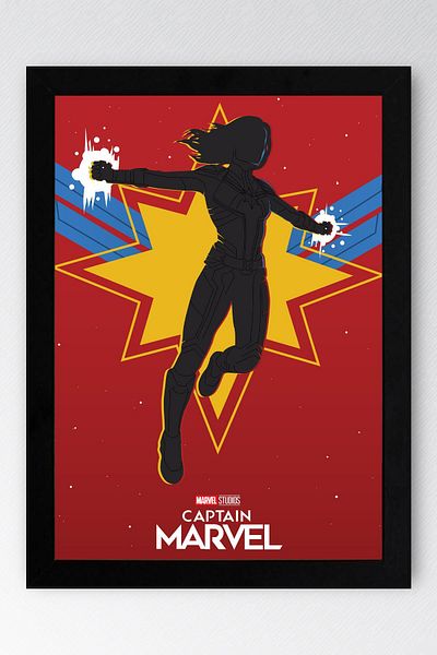 Saturn Pictură înrămată Captain Marvel - Pictură poster Captain Marvel