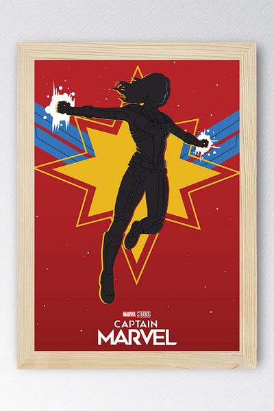 Saturn Captain Marvel Framed Painting - Captain Marvel Poster Painting