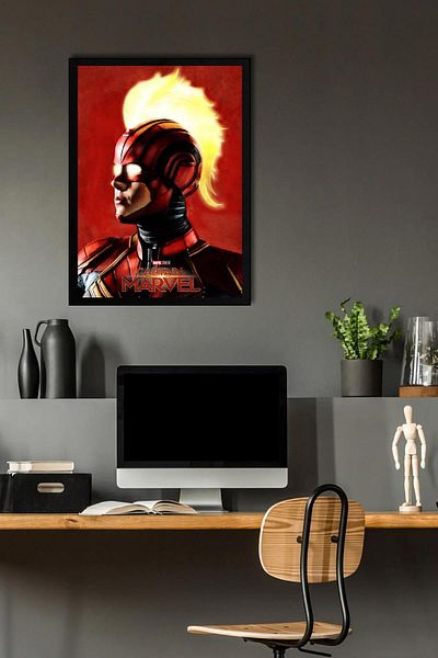 Saturn Pictură înrămată Captain Marvel - Pictură poster Captain Marvel