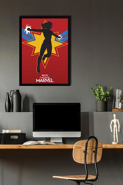 Saturn Pictură înrămată Captain Marvel - Pictură poster Captain Marvel