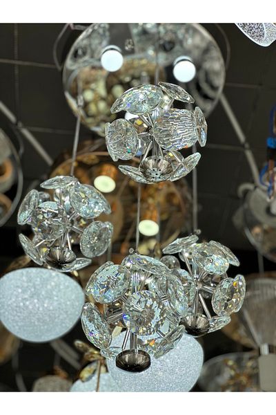 Led 2025 Model Chandelier - 4 Pendant Crystal Lux Led