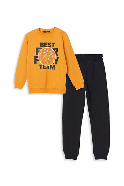 LC Waikiki Lcw Kids Crew Neck Best Fair Play Team Αθλητική φόρμα για αγόρια με στάμπα