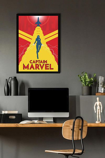 Saturn Pictură înrămată Captain Marvel - Pictură poster Captain Marvel
