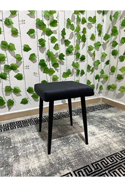 ÖZCAN METAL Metal Ayak Babyface Kumaş Dekoratif Çok Amaçlı Peluş Puf Tabure Bench Koltuk Sandalye