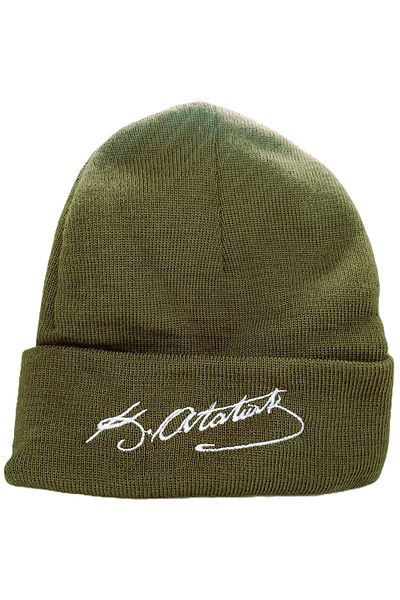 ATA TANITIM Ata Introduction Kemal Ataturk Signed Wool Beret, Various Colors, Processed with Signature Embroidery.
