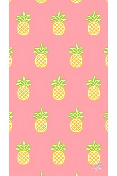 Rana İkra Art Pink Color Pineapple Themed Gift Wrap Paper (10 Pieces) (32.9*5...