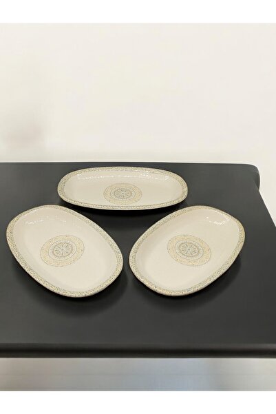 Peramari Bernardo Bellini Fine Bone Porcelain 3 Piece Boat Plate Serving Set