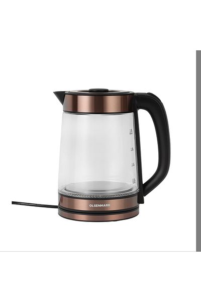 Olsenmark 1.8l Electric Glass Kettle, 1500w | Water Level Indicator, Auto Cut-off