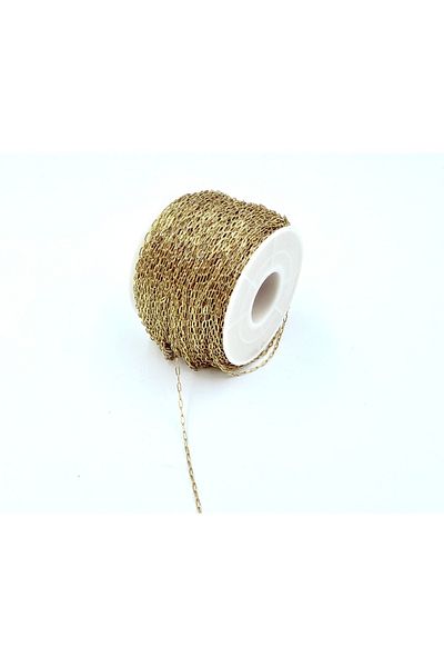yiğit aksesuar Serenay Gold 0.4mm Steel Paperclip Necklace - 5 Meter Bracelet Chain