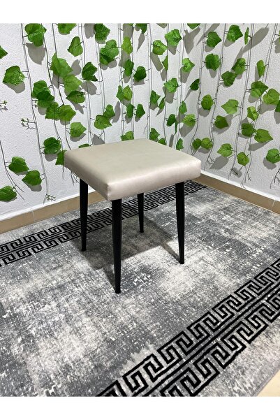 ÖZCAN METAL Metal Ayak Babyface Kumaş Dekoratif Çok Amaçlı Peluş Puf Tabure Bench Koltuk Sandalye