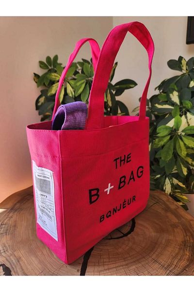 BQNJEUR Η τσάντα ώμου B+Bag Long Strap Pink Canvas Fabric