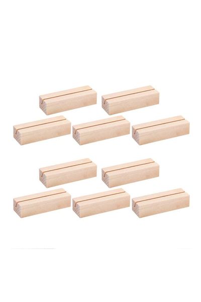 Magnettasarım 10Pcs Wooden Photo Stand Rectangular Picture Holder Card Holder For Home Office