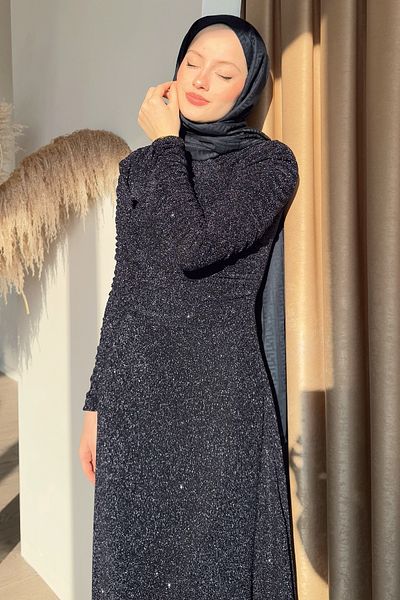 InStyle Ασημί Διπλό Μπλουζάκι Ναυτικό Μπλε Φόρεμα