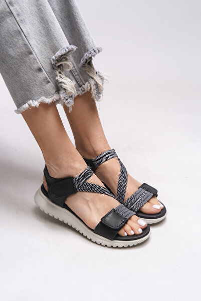 Riccon Yvnaestra Czarne Sandały Damskie - Model 00121002