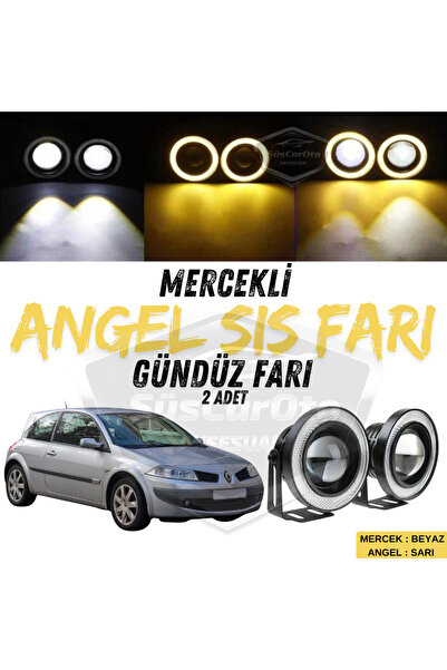 caralp Renault Megane 2 2003-2008 Uyumlu Mercekli Angel Sis Farı Metal 76 mm ...