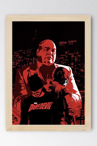 Saturn Tablou înrămat Daredevil - Poster de desene animate Marvel